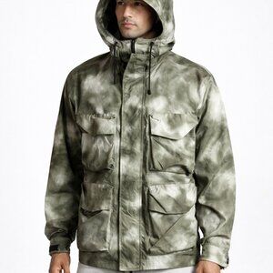 Mens Zara olive tie dye cargo jacket